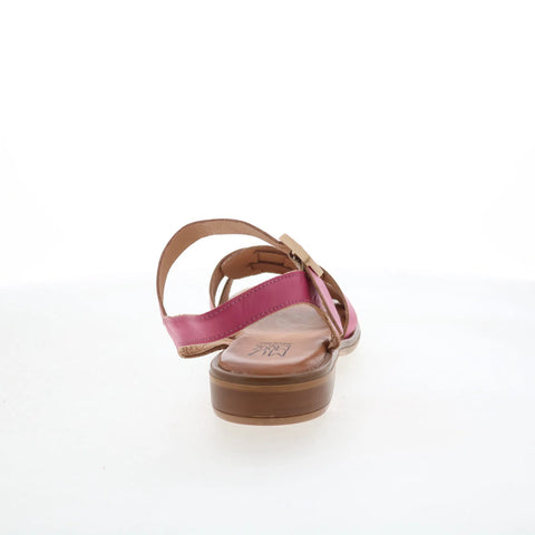 Miz Mooz Sabby Womens Pink Leather Hook & Loop Strap Sandals Shoes