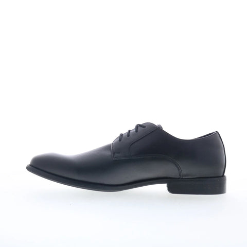 Steve Madden Saben Mens Black Leather Oxfords & Lace Ups Plain Toe Shoes