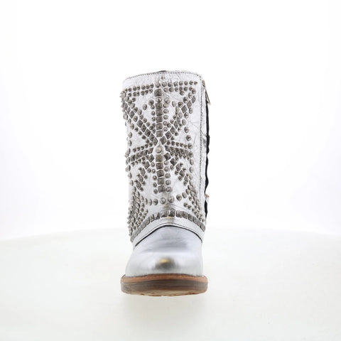 A.S. 98 Sabey Womens Silver Leather Zipper Casual Dress Boots
