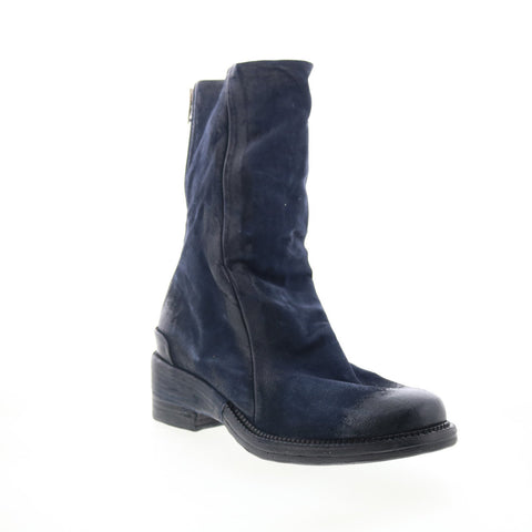 A.S. 98 Saddler Womens Blue Leather Zipper Casual Dress Boots