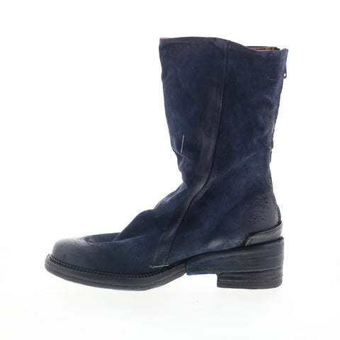 A.S. 98 Saddler Womens Blue Leather Zipper Casual Dress Boots