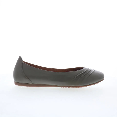 Softwalk Safi S2158-312 Womens Gray Leather Slip On Ballet Flats Shoes
