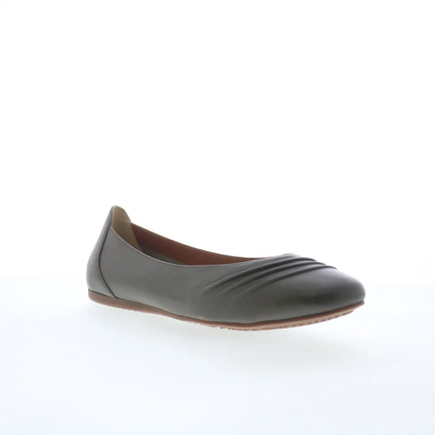 Softwalk Safi S2158-312 Womens Gray Leather Slip On Ballet Flats Shoes