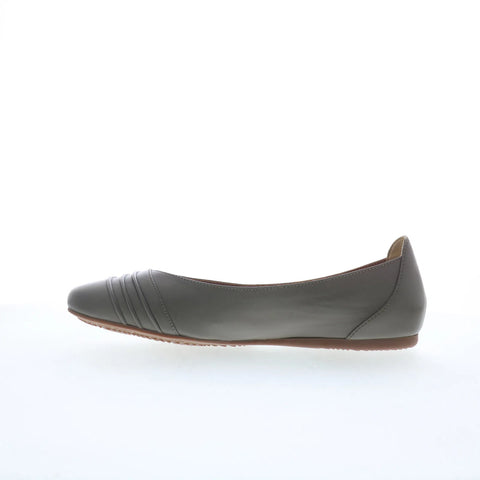 Softwalk Safi S2158-312 Womens Gray Leather Slip On Ballet Flats Shoes
