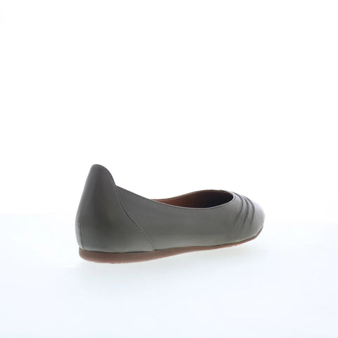 Softwalk Safi S2158-312 Womens Gray Leather Slip On Ballet Flats Shoes