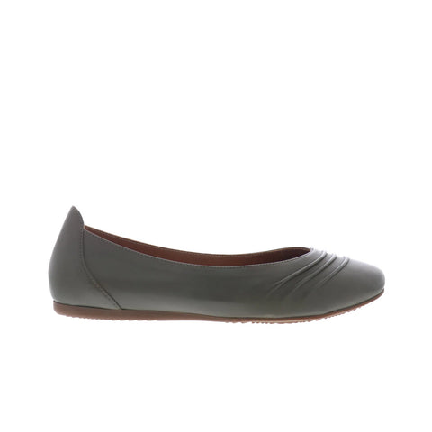 Softwalk Safi S2158-312 Womens Gray Leather Slip On Ballet Flats Shoes