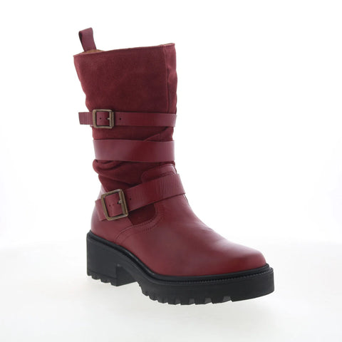 Miz Mooz Saige Womens Red Suede Zipper Casual Dress Boots