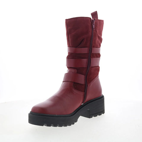 Miz Mooz Saige Womens Red Suede Zipper Casual Dress Boots