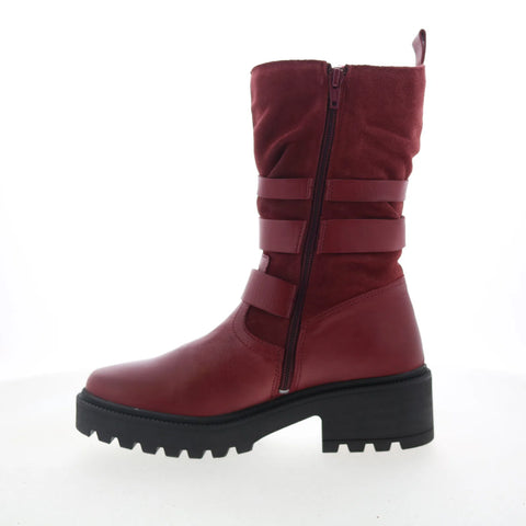 Miz Mooz Saige Womens Red Suede Zipper Casual Dress Boots