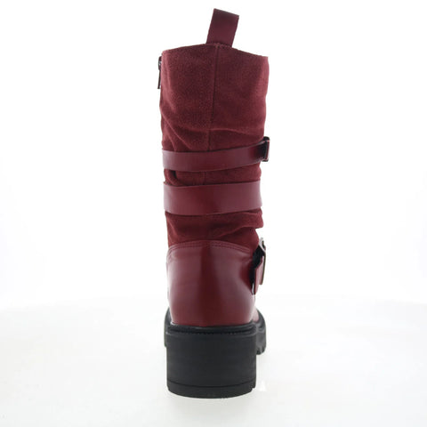 Miz Mooz Saige Womens Red Suede Zipper Casual Dress Boots