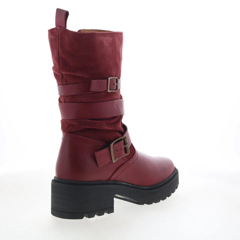 Miz Mooz Saige Womens Red Suede Zipper Casual Dress Boots