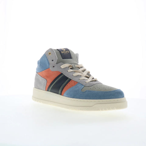 Greats Saint James Mid STJM01SG-3NG Mens Blue Suede Lifestyle Sneakers Shoes