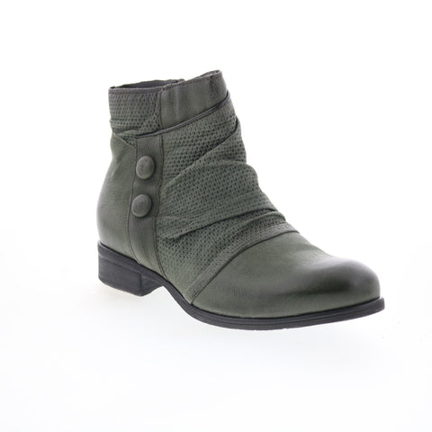 Miz Mooz Sallie Womens Green Leather Zipper Ankle & Booties Boots