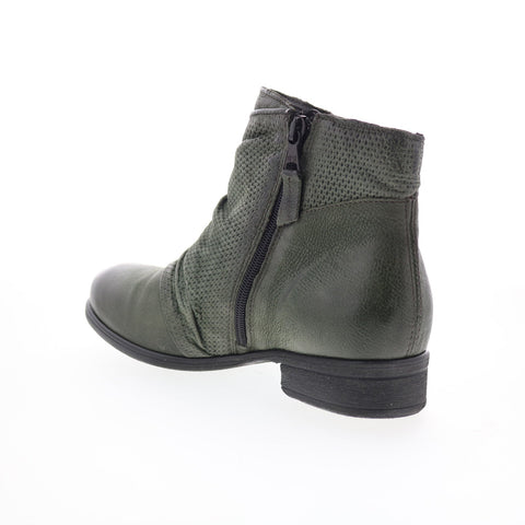 Miz Mooz Sallie Womens Green Leather Zipper Ankle & Booties Boots