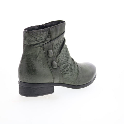 Miz Mooz Sallie Womens Green Leather Zipper Ankle & Booties Boots