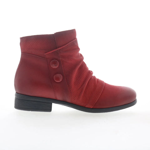 Miz Mooz Sallie Womens Red Leather Zipper Ankle & Booties Boots