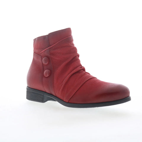 Miz Mooz Sallie Womens Red Leather Zipper Ankle & Booties Boots