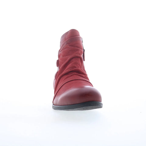 Miz Mooz Sallie Womens Red Leather Zipper Ankle & Booties Boots