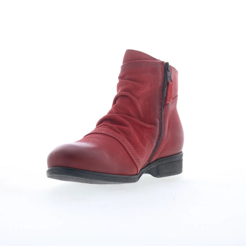 Miz Mooz Sallie Womens Red Leather Zipper Ankle & Booties Boots