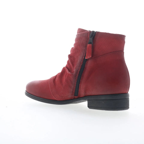Miz Mooz Sallie Womens Red Leather Zipper Ankle & Booties Boots
