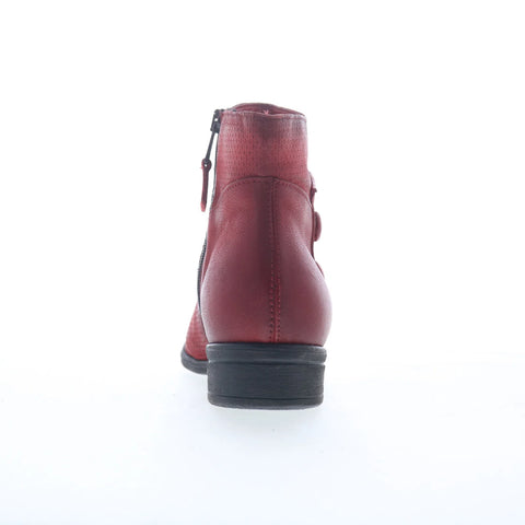 Miz Mooz Sallie Womens Red Leather Zipper Ankle & Booties Boots