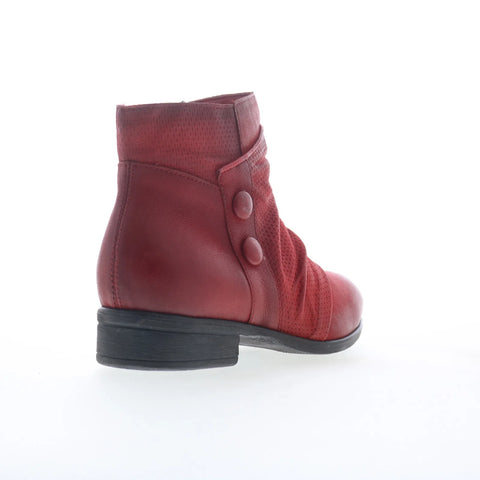 Miz Mooz Sallie Womens Red Leather Zipper Ankle & Booties Boots