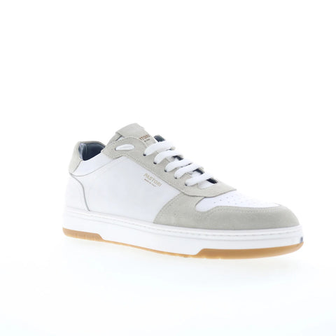Pastori by Di Bianco Calfskin Suede Mens White Lifestyle Sneakers Shoes