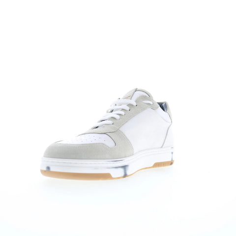 Pastori by Di Bianco Calfskin Suede Mens White Lifestyle Sneakers Shoes