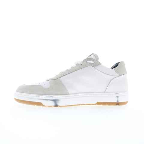 Pastori by Di Bianco Calfskin Suede Mens White Lifestyle Sneakers Shoes