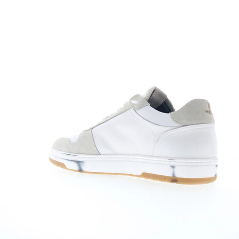 Pastori by Di Bianco Calfskin Suede Mens White Lifestyle Sneakers Shoes