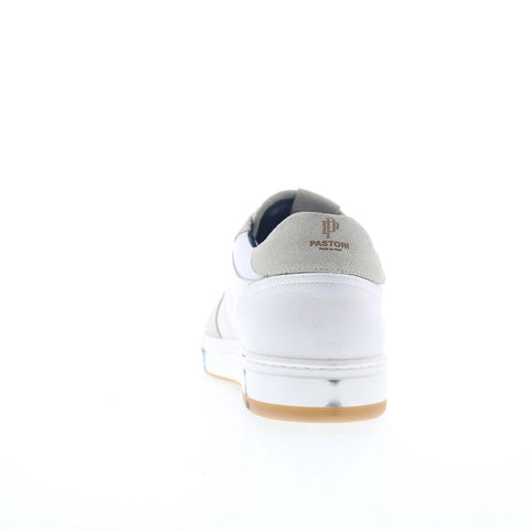 Pastori by Di Bianco Calfskin Suede Mens White Lifestyle Sneakers Shoes