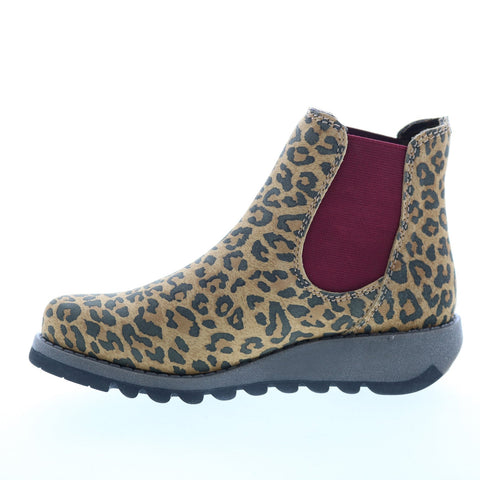 Fly London Salv SALV195FLY-041 Womens Brown Nubuck Slip On Chelsea Boots