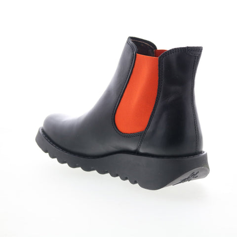 Fly London Salv SALV-083 Womens Black Leather Slip On Chelsea Boots