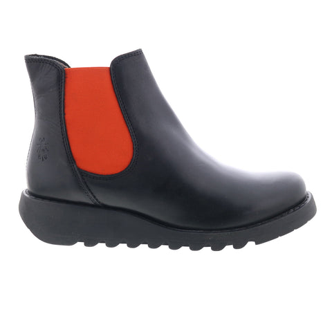 Fly London Salv SALV-083 Womens Black Leather Slip On Chelsea Boots