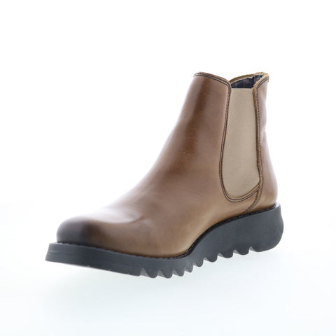 Fly London Salv SALV-087 Womens Brown Leather Slip On Chelsea Boots