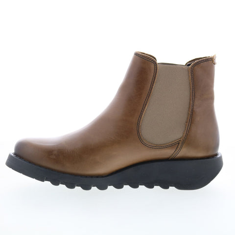 Fly London Salv SALV-087 Womens Brown Leather Slip On Chelsea Boots