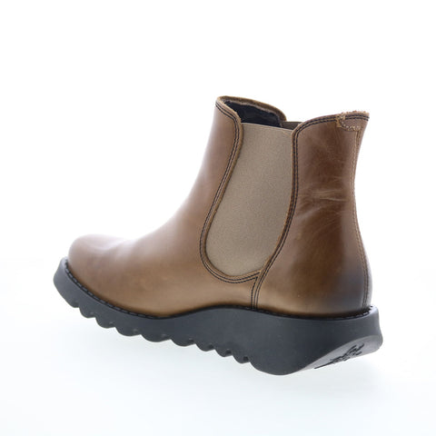 Fly London Salv SALV-087 Womens Brown Leather Slip On Chelsea Boots