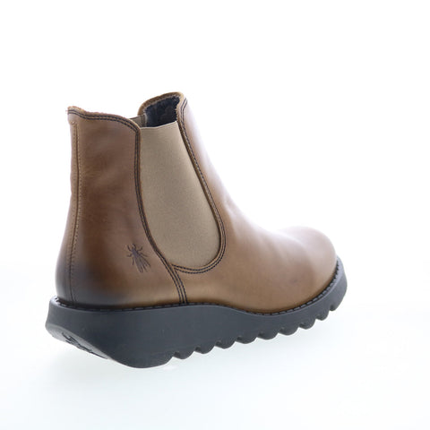 Fly London Salv SALV-087 Womens Brown Leather Slip On Chelsea Boots