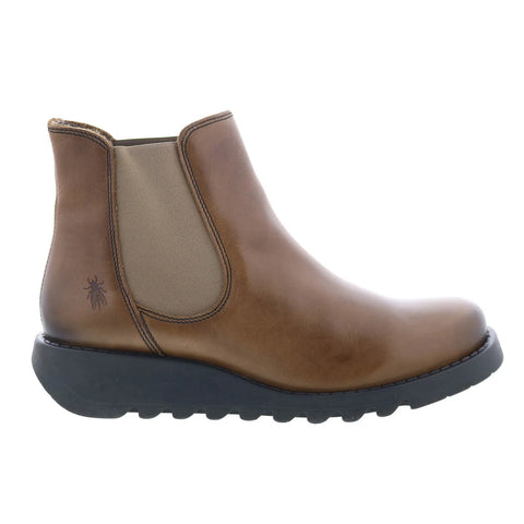 Fly London Salv SALV-087 Womens Brown Leather Slip On Chelsea Boots