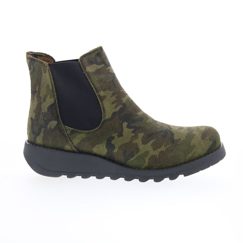 Fly London Salv SALV195FLY-065 Womens Green Suede Chelsea Boots