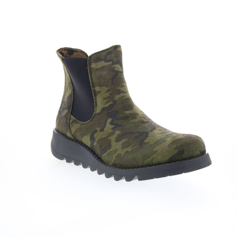 Fly London Salv SALV195FLY-065 Womens Green Suede Chelsea Boots