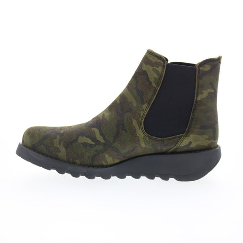 Fly London Salv SALV195FLY-065 Womens Green Suede Chelsea Boots