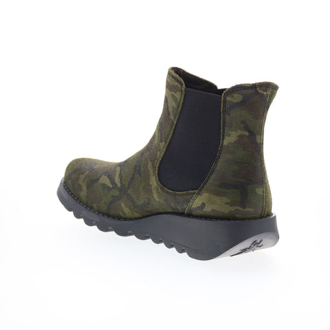 Fly London Salv SALV195FLY-065 Womens Green Suede Chelsea Boots