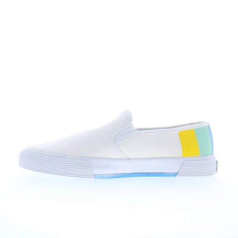 Original Penguin Sam Stripe Slip On Mens White Lifestyle Sneakers Shoes