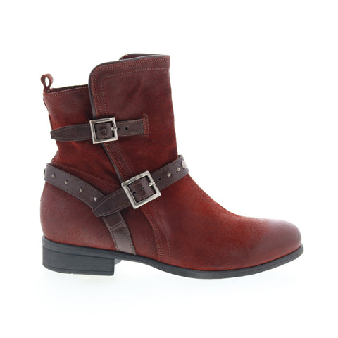 Miz Mooz Sammie Womens Burgundy Leather Zipper Casual Dress Boots