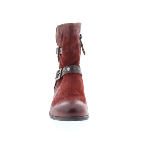 Miz Mooz Sammie Womens Burgundy Leather Zipper Casual Dress Boots