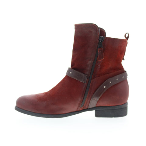 Miz Mooz Sammie Womens Burgundy Leather Zipper Casual Dress Boots