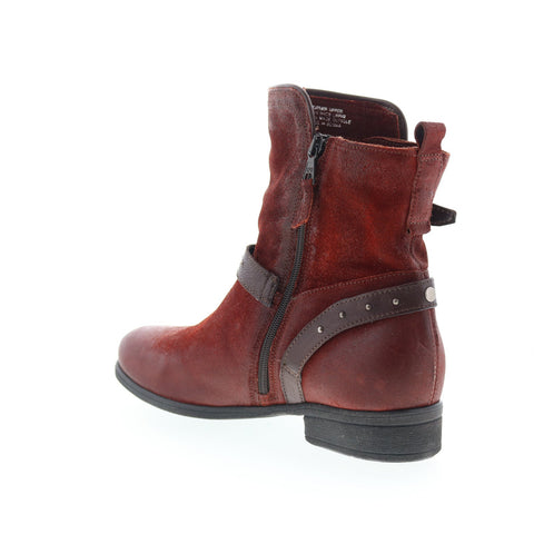 Miz Mooz Sammie Womens Burgundy Leather Zipper Casual Dress Boots