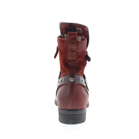 Miz Mooz Sammie Womens Burgundy Leather Zipper Casual Dress Boots