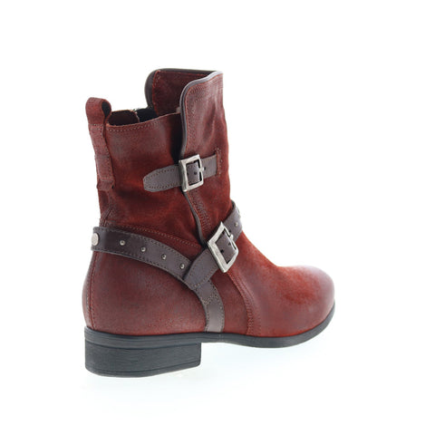 Miz Mooz Sammie Womens Burgundy Leather Zipper Casual Dress Boots